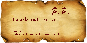 Petrányi Petra névjegykártya