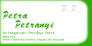 petra petranyi business card